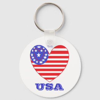 Chaveiro Heart Flag EUA