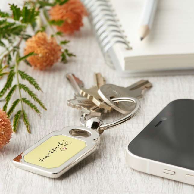Chaveiro Heart Frankfurt Keyring, Hesse Alemanha (Lateral)