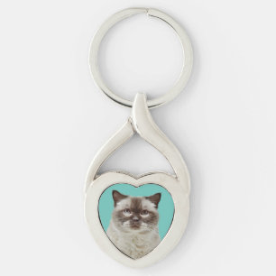 Chaveiro Heart Keychain & British Shorthair Cat