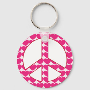 Chaveiro Heart Peace Sign