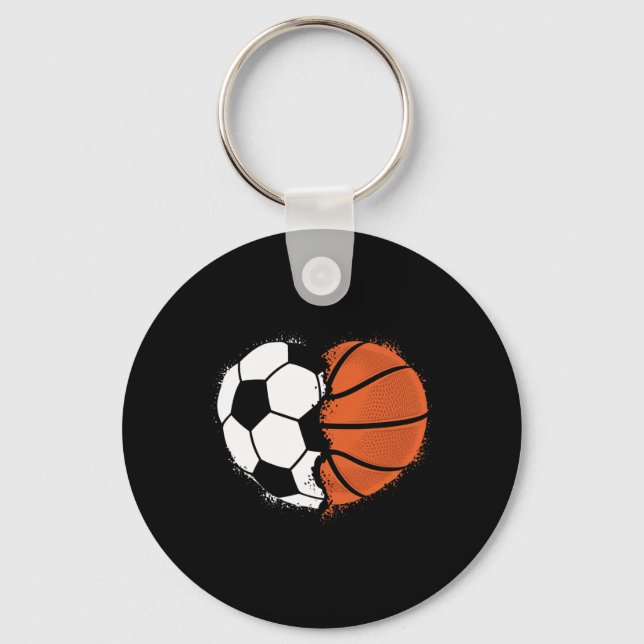 Chaveiro Heart Sports Soccer Sketll Ll Lover Valentines Day (Frente)