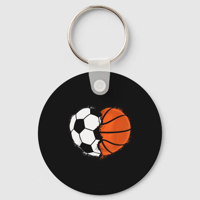 Chaveiro Heart Srts Soccer Basketball Ball Lover Valentines (Frente)