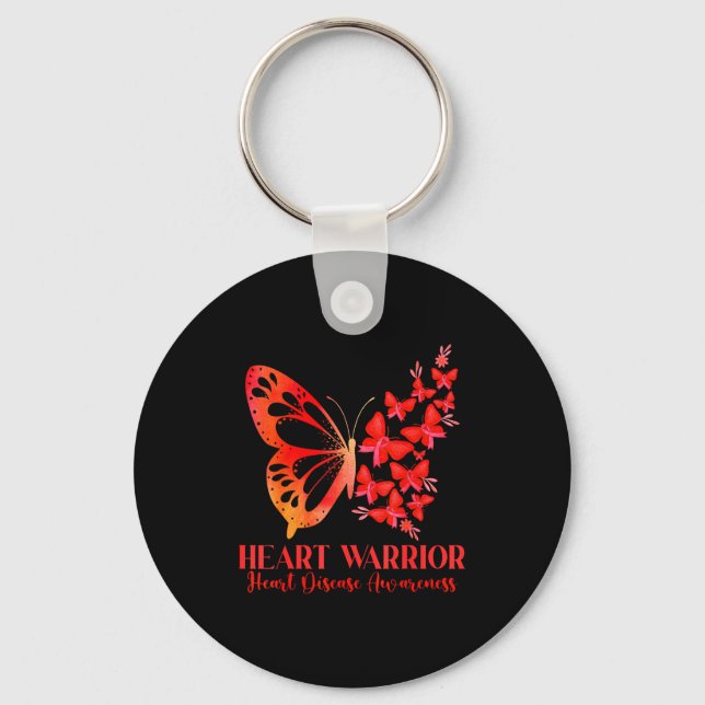 Chaveiro Heart Warrior Red Ribbon Butterfly Heart Disease A (Frente)