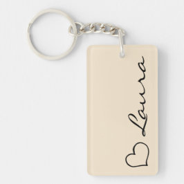 Chaveiro Heart Your Name Script Custom Gift Keychain