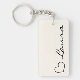 Chaveiro Heart Your Name Script Custom Gift Keychain