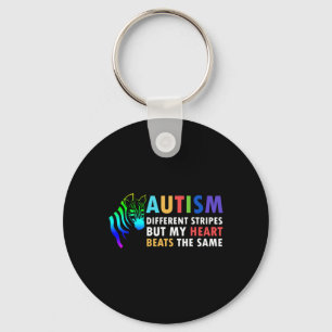 Chaveiro Heart Zebra dizendo conscientização do autismo ins