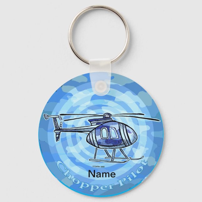 Chaveiro Helicóptero Céu Azul (Frente)
