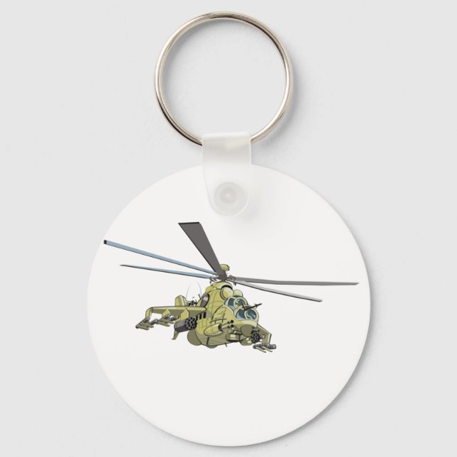 Chaveiro Helicóptero de desenho "Hind" (Frente)