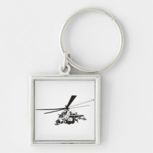Chaveiro Helicóptero de desenho "Hind"