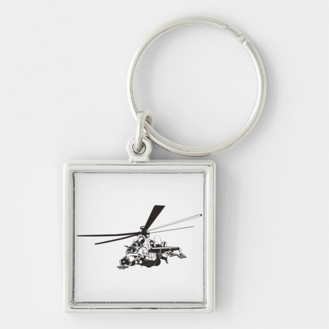Chaveiro Helicóptero de desenho "Hind" (Frente)