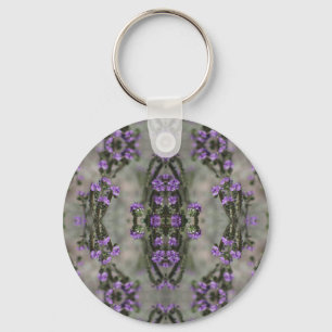 Chaveiro Heliotrope de Sal Roxo Padrão de Flor Selvagem