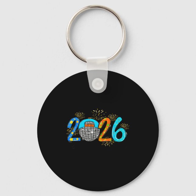 Chaveiro Hello 2026 Happy New Year Party Boys Kids Toddlers (Frente)