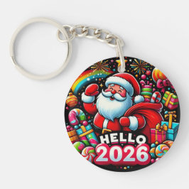 Chaveiro Hello 2026 Santa Claus Christmas Custom New Year