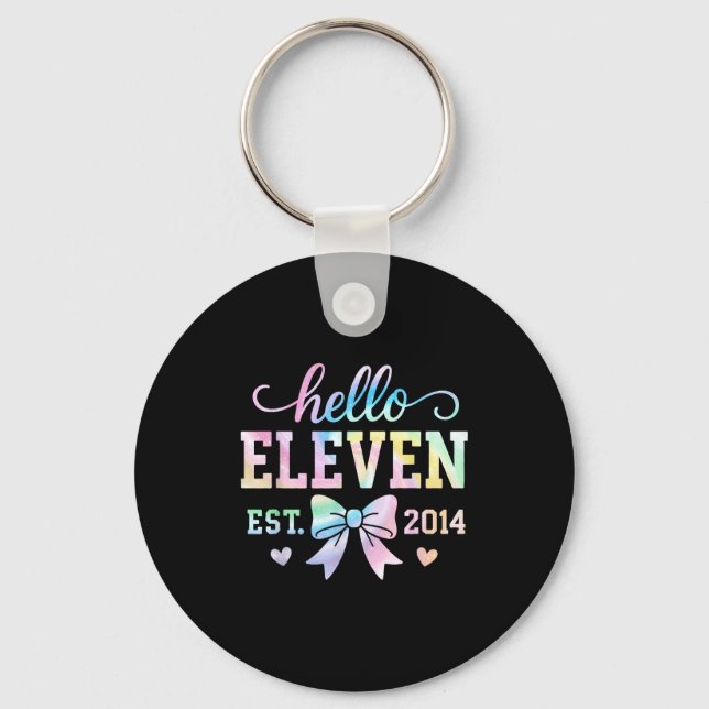 Chaveiro Hello Eleven Est 2014 Coquette Bow 11th Birthday G (Frente)