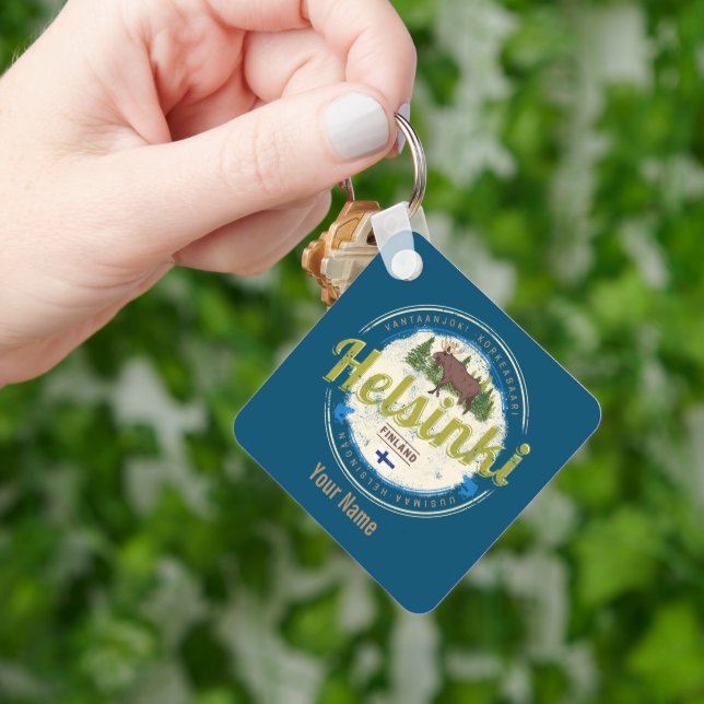 Chaveiro Helsínquia, capital da Finlândia da lembrança de c (Mão)