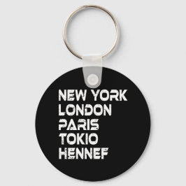 Chaveiro Hennef New York London Tokio Paris Anhänger
