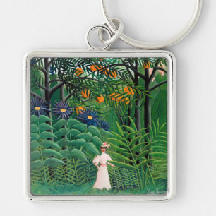 Chaveiro Henri Rousseau - Mulher Caminhando numa Floresta E