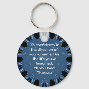 Chaveiro Henry David Thoreau Motivational Dream Quotation