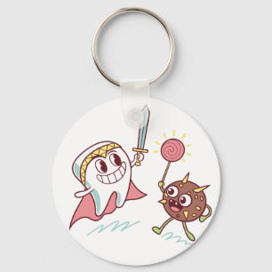 Chaveiro Herói dos Dentes vs Bactérias Monstro Diversão Car