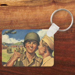 Chaveiro Heróis Patrióticos Vintage, Homens de Avião Milita