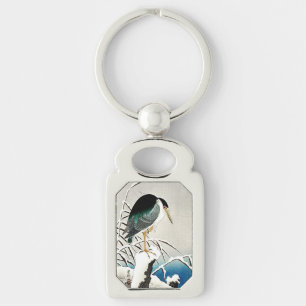 Chaveiro Heron em neve, belas artes por Ohara Koson,