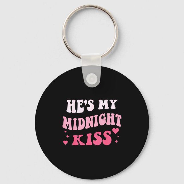 Chaveiro He's My Midnight Kiss Saying Romantic Couple New Y (Frente)