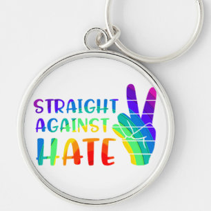 Chaveiro Hetero contra o ódio - Orgulho de Ally LGBTQ+