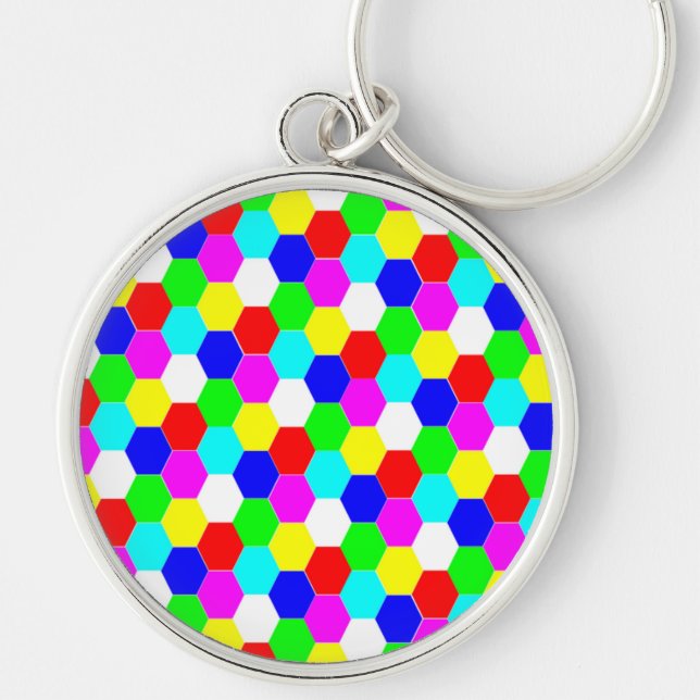 CHAVEIRO HEXAGÕES COLORIDOS (Frente)