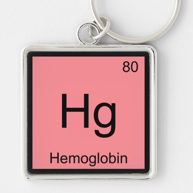 Chaveiro Hg - Hemoglobina Símbolo de Elemento Químico Sangu (Frente)