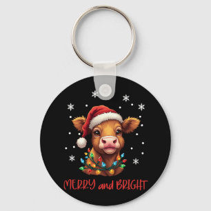 Chaveiro Highland Baby Cow Luzes de Natal
