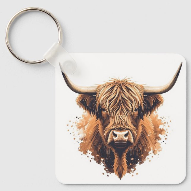 Chaveiro Highland Coo Keyring (Frente)