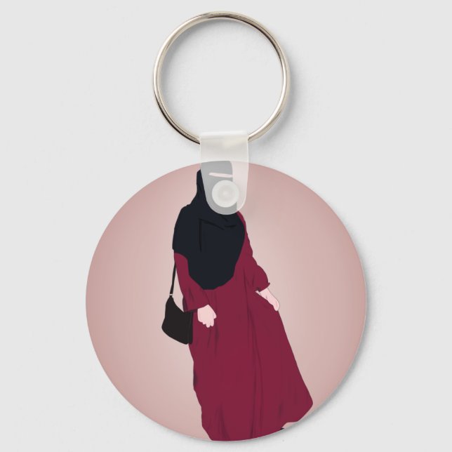 Chaveiro Hijabi - Muçulmano - desenhar da Mão Hijab - Niqab (Frente)