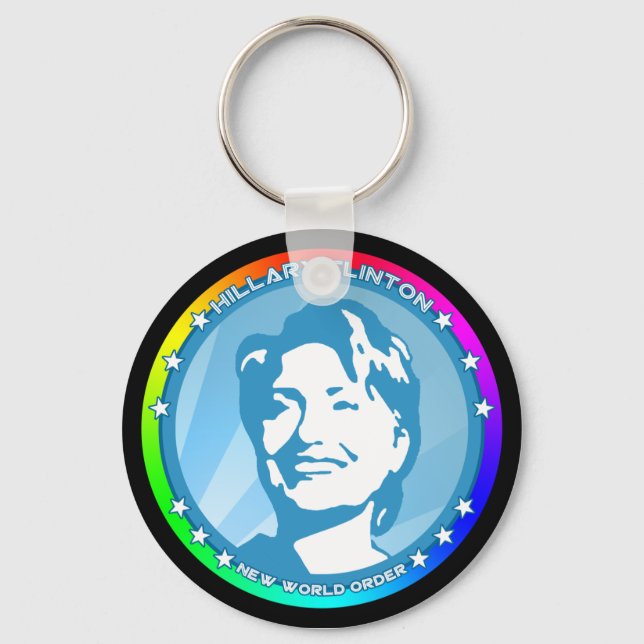 Chaveiro hillary clinton. arco-íris. (Frente)