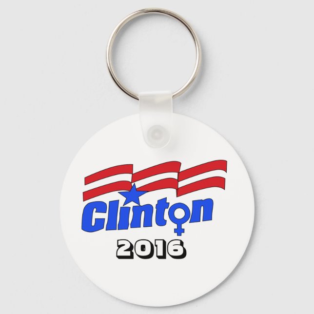 Chaveiro Hillary Clinton + Símbolo feminino (Frente)