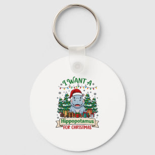 Chaveiro Hipopótamo Natal Hipopótamo Chapéu de Papai Noel Á
