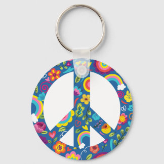 Chaveiro Hippy 60s Boho Peace Sign