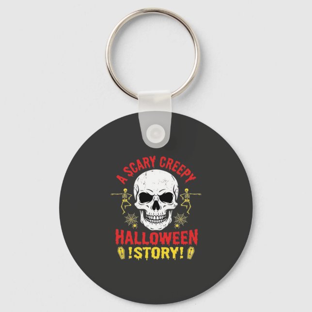 Chaveiro História Assustadora de Halloween Crânio Design_1 (Frente)