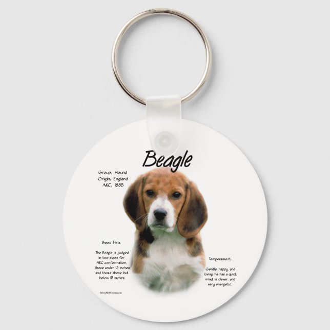 Chaveiro História Da Beagle; Tudo Sobre Beagles (Frente)