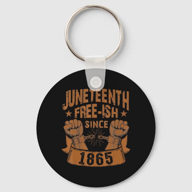 Chaveiro história negra juneteenth livre desde 1865 (Frente)