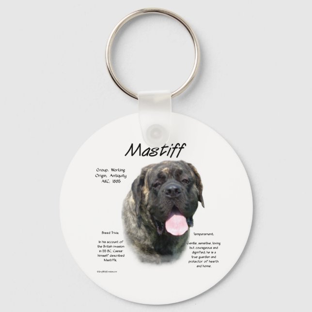Chaveiro Histórico do Mastiff de Brindle (Frente)