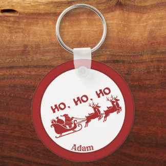 Chaveiro HO,HO,HO Christmas Santa Sleigh With Reindeer