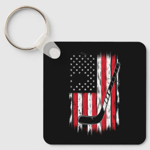 Chaveiro Hockey American Flag Sports Retro Vintage
