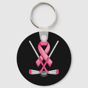 Chaveiro Hockey com fita rosa Sensibilização do Cancer da M