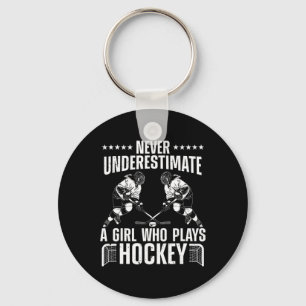 Chaveiro Hockey Divertido Para Mulheres Jogador De Hóquei N
