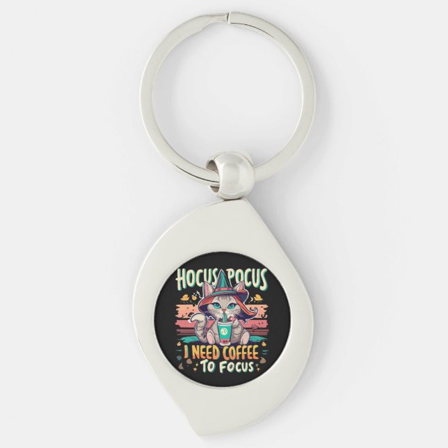 Chaveiro Hocus Focus - Preciso de café para me concentrar (Frente)