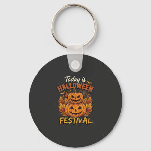 Chaveiro Hoje É Festival De Halloween Abóboras Empilhadas A