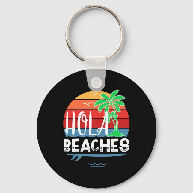 Chaveiro Hola Beaches Camisa Engraçada Summer Surfboard Gi (Frente)