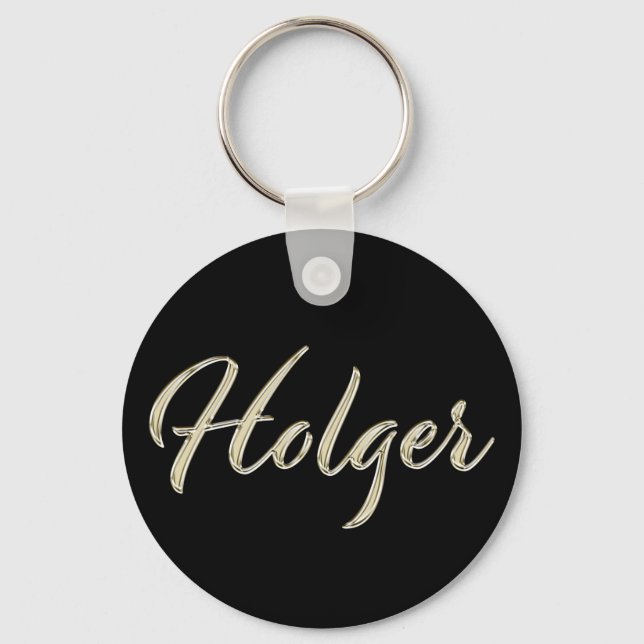 Chaveiro Holger Name whitegold Button Schlüsselanhänger (Frente)