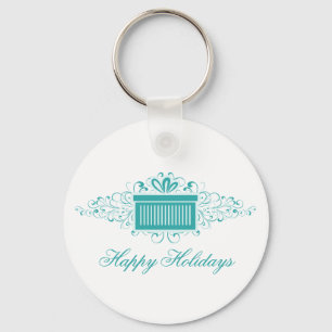 Chaveiro Holiday Swirls Present Keychain, Aqua