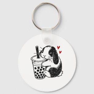 Chaveiro Holland Lop Rabbit ama Boba Tea Bunny E Bubble